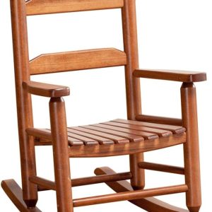 Child Rocking Chair Kids Wooden Rocker Small Baby Toddler Ages 3-6 Brown Comfy Furniture Outdoor Indoor Reading Room Bedroom Livingroom