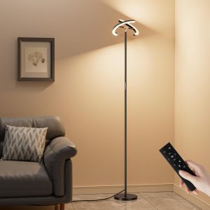 Floor Lamps for Living Room, 40W/2400LM Rotatable LED Floor Lamp with Touch & Remote Control, 70" Tall Standing Lamp Stepless Dimmable, Modern Torchiere Corner Lamp for Bedroom, Office